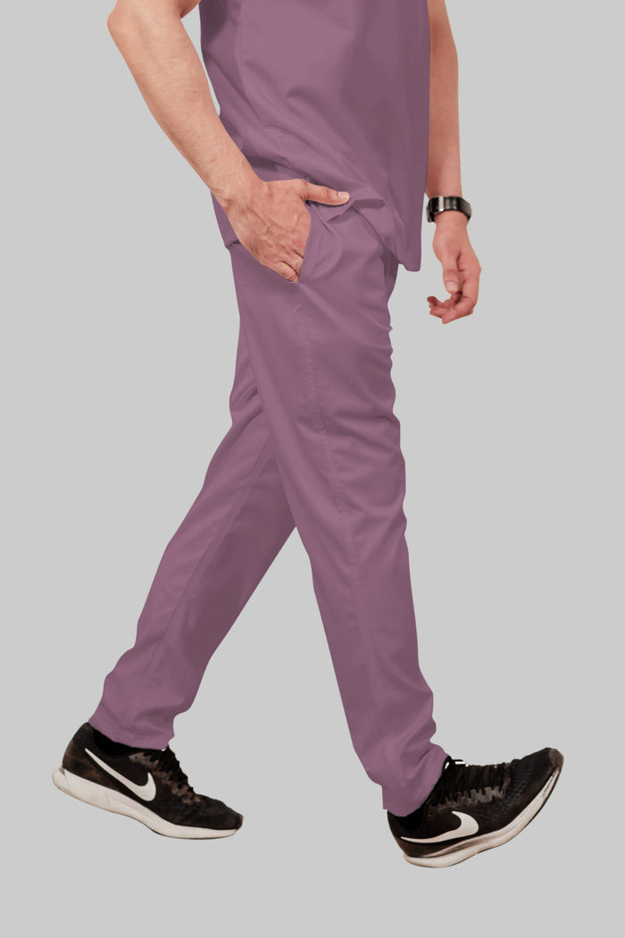 Stretchable (2Way) Men Lilac Straight Scrub Pant