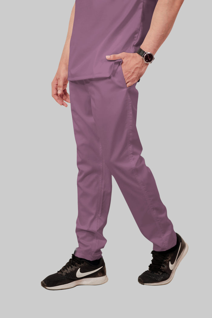 Stretchable (2Way) Men Lilac Straight Scrub Pant