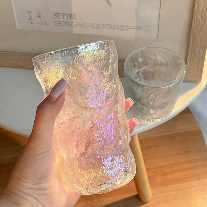 Stylish Glass Cup - Textured Design