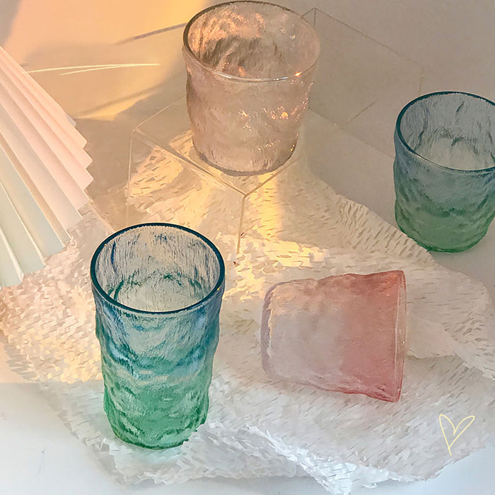 Stylish Glass Cup - Textured Design