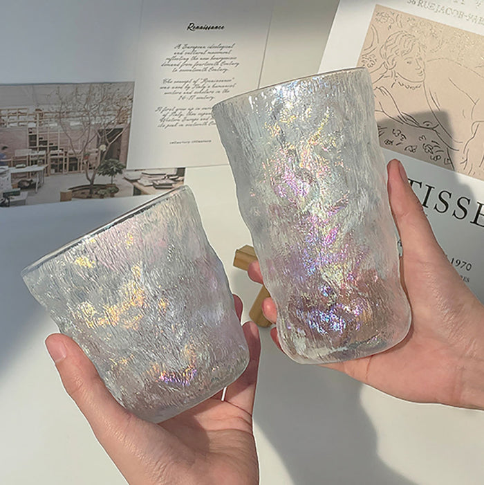 Stylish Glass Cup - Textured Design