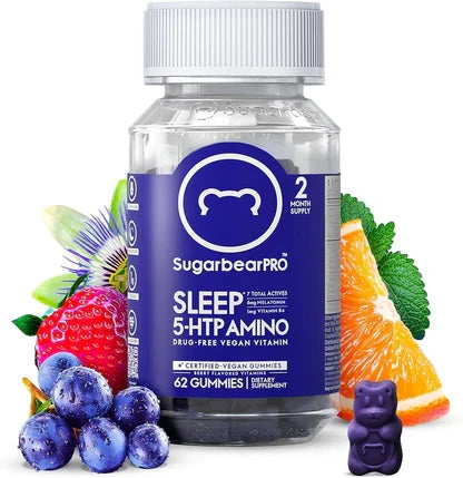 SUGARBEARPRO Sleep 5-HTP Amino 62 Gummies فيتامينات النوم من شوكر بير