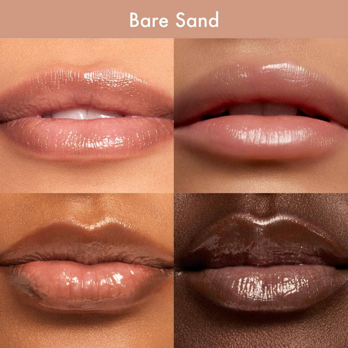 Summer Fridays Dream Lip Oil in multiple shades, featuring a glossy finish and natural look, displayed in a beauty product image.