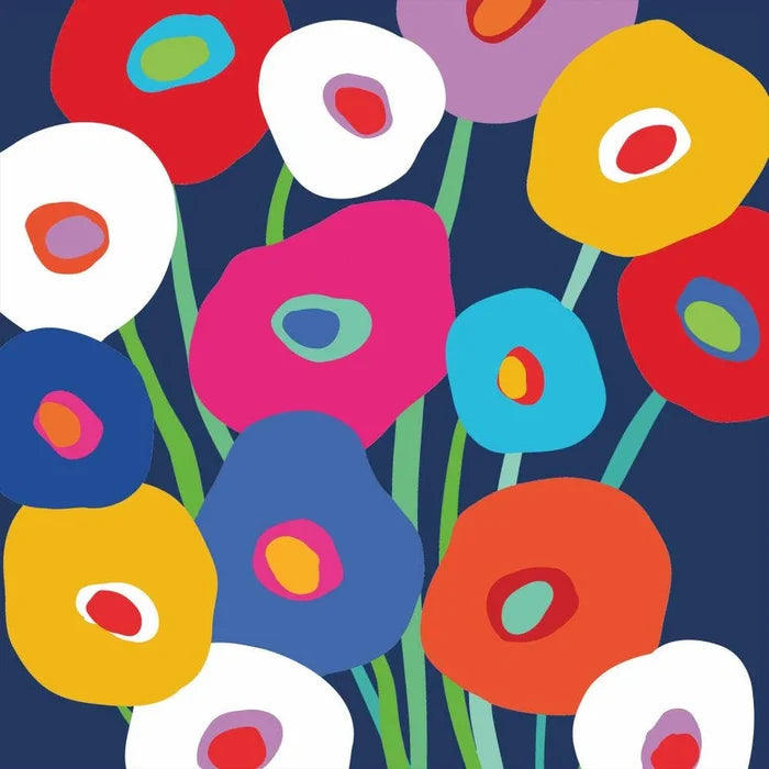 Super Bloom Blue Cocktail Napkins