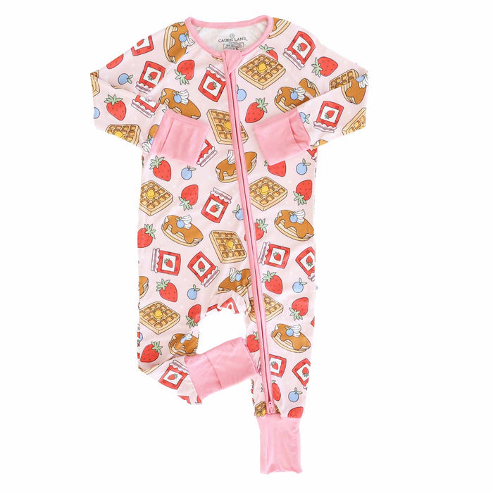 Sweet Stacks Zip Romper | Pink