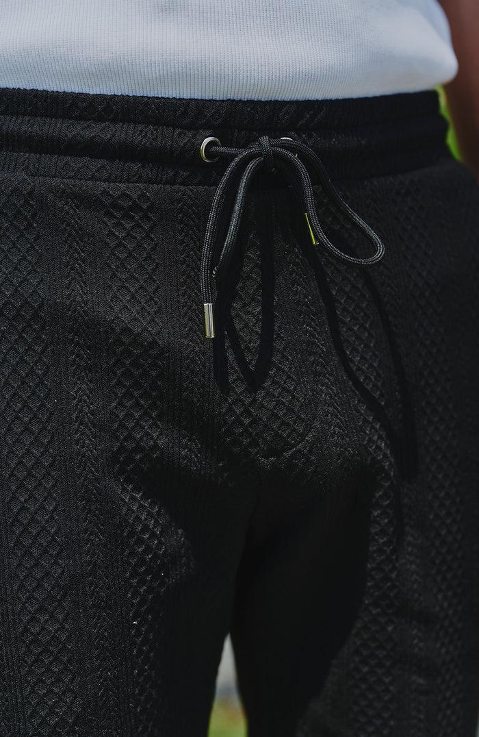 Tanami Textured Stretch Slim Shorts in Black
