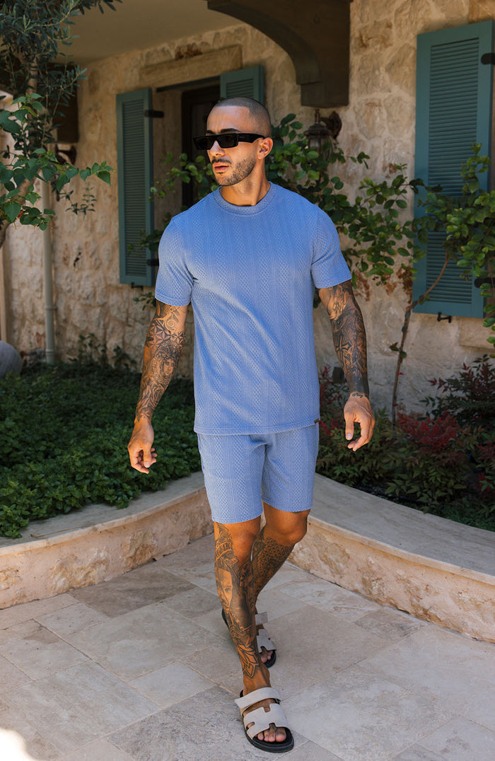 Tanami Textured Stretch Slim Tee in Blue
