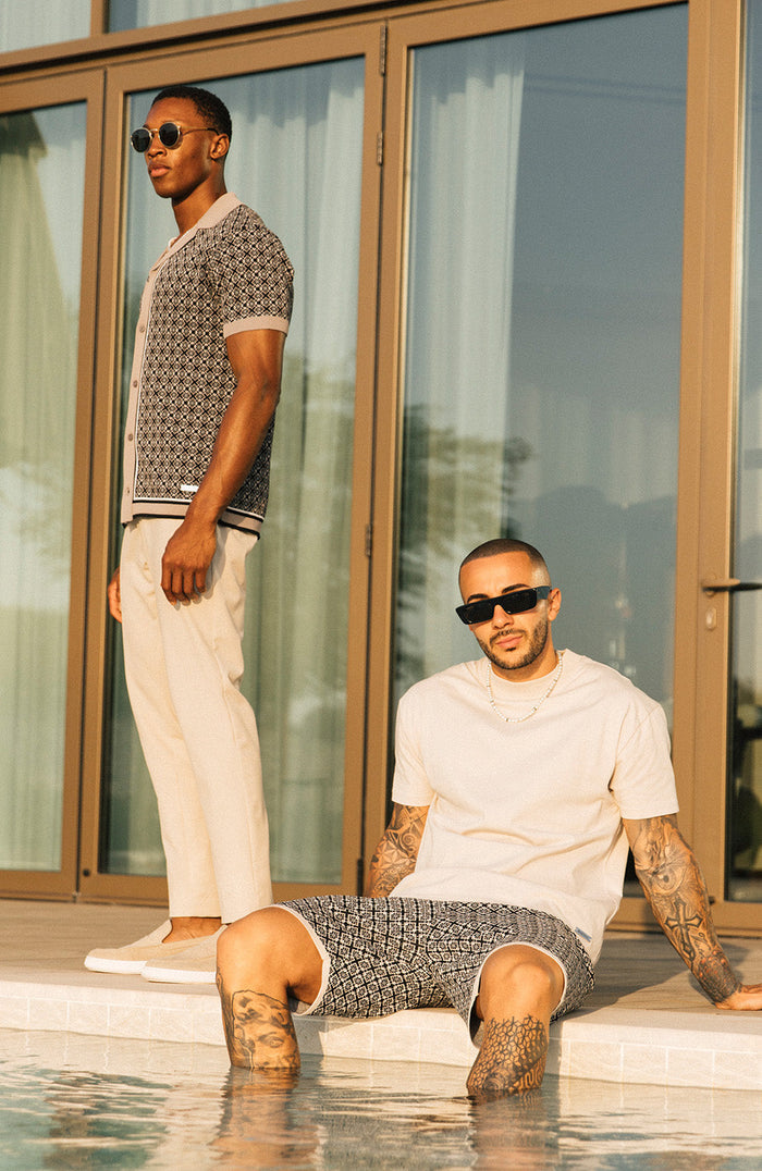 Terazzo Knit Shorts in Taupe