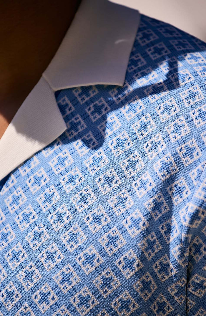 Terazzo Slim Knit Shirt in Blue