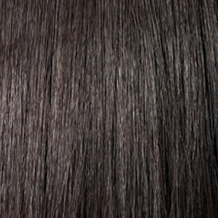 SENSATIONNEL Butta Lace Unit 14 wig close up dark brown straight silky hair texture synthetic lace