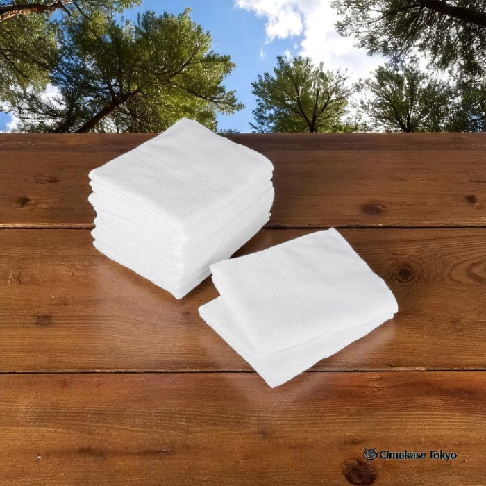 Thin Onsen Towels 10-Pack White Cotton 100%