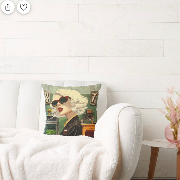 ToolTimeBlonde Throw  Pillow 16"x16"-in-situ
