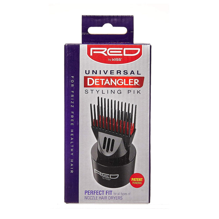 RED by KISS universal detangler pik hair dryer nozzle attachment black and red styling pik