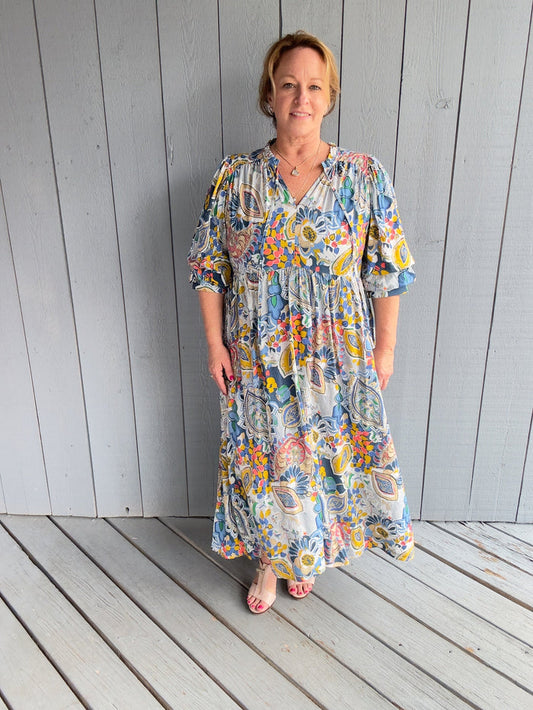 Umgee Paisley Midi Dress