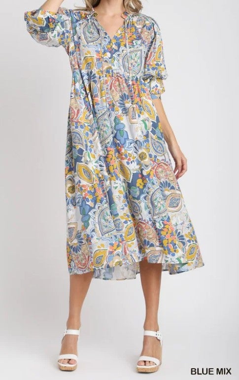 Umgee Paisley Midi Dress