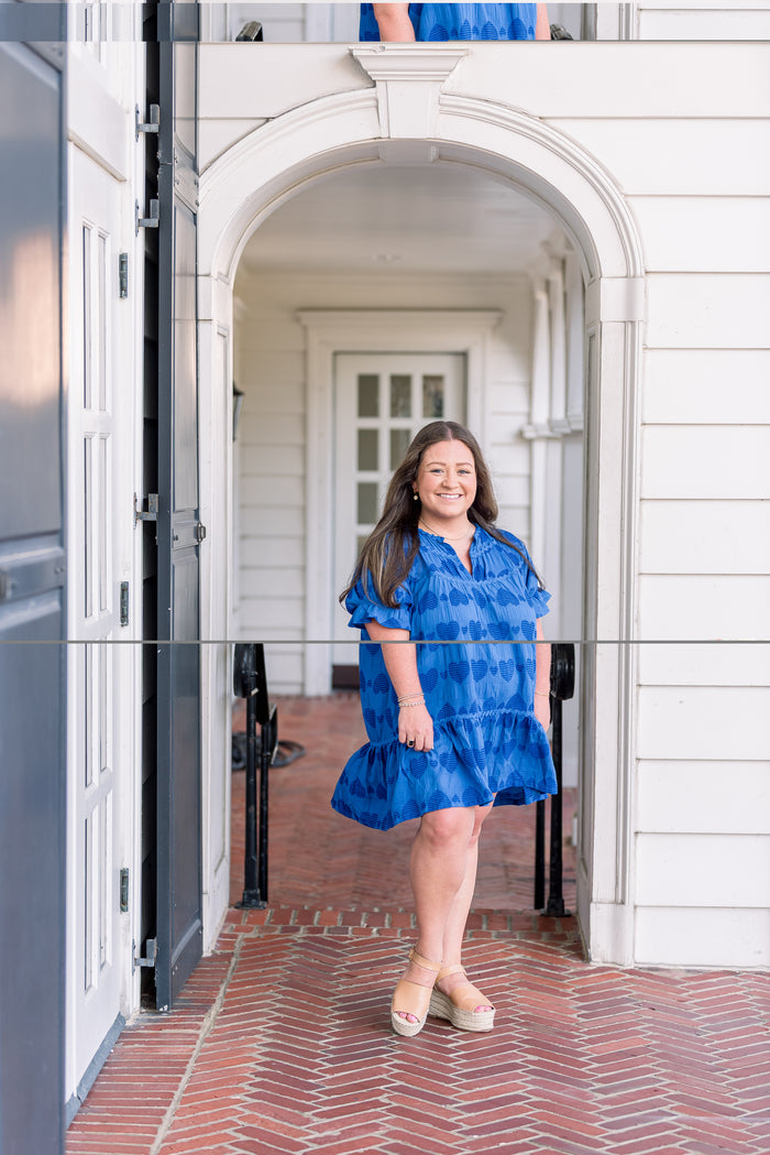 Umgee Royal Blue Heart Mini Dress