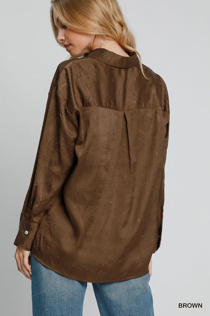 Umgee Wrinkle Button Down Top