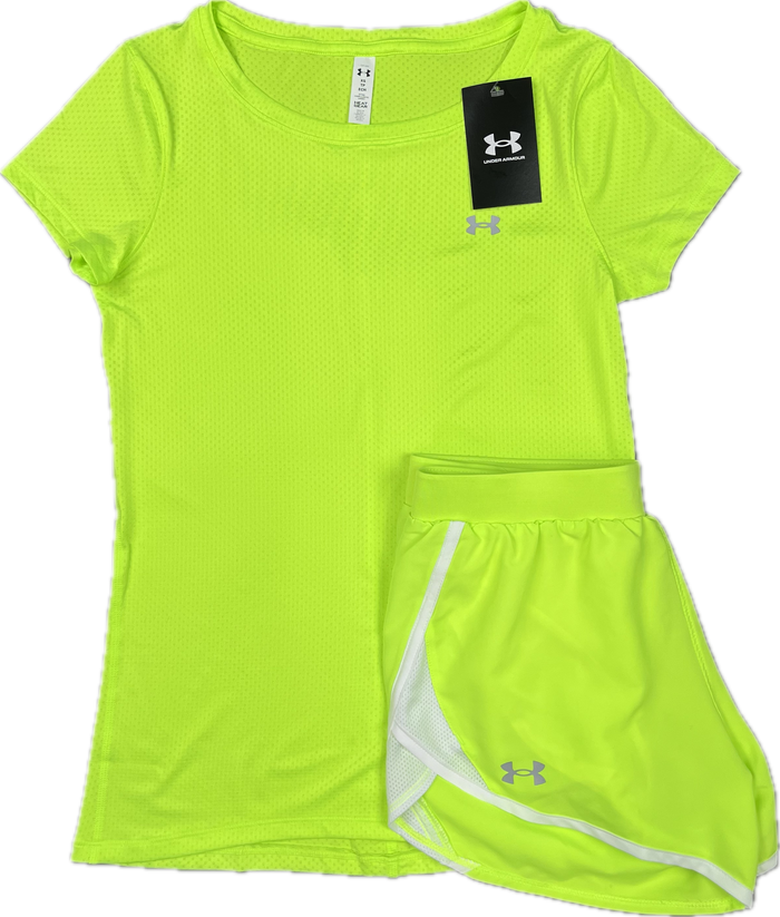 Under Armour Women’s Tech T-Shirt Shorts Set - Neon Green