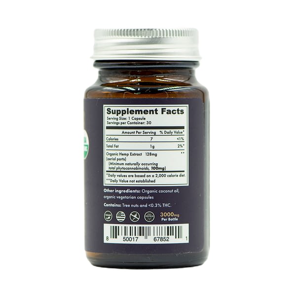 Upstate Elevator Supply Co. - Organic Full Spectrum Raw CBDA+CBD Capsules 100mg - 30 ct