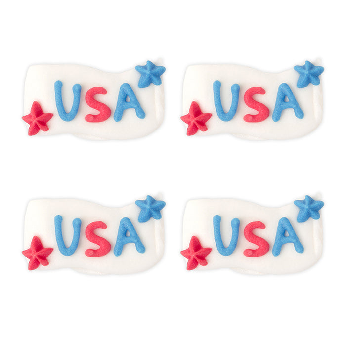 4th of July Royal Icing Toppers great for decorating cupcakes, cookies, cakes, candy and chocolates.
