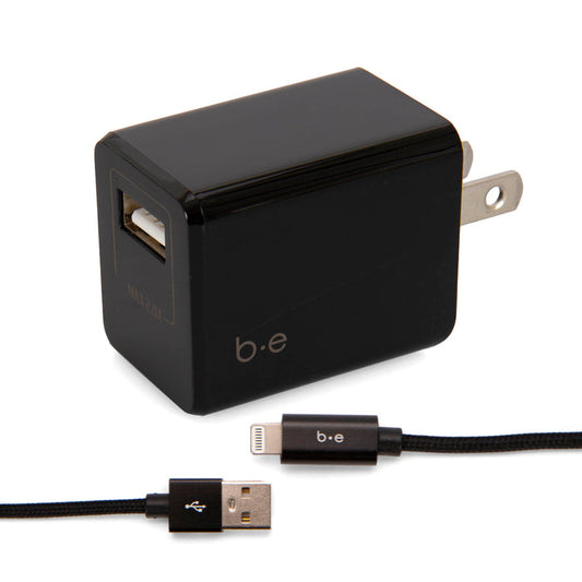 USB-A to Lightning Charge Cable and 2.4A Wall Charger - Bentley