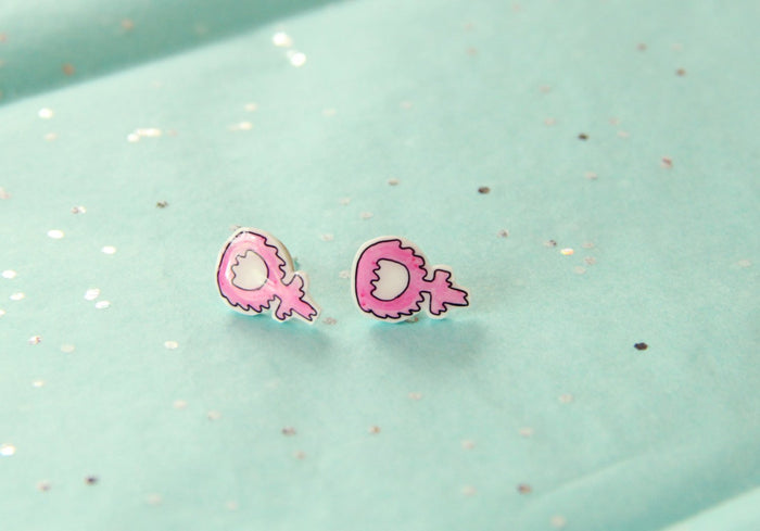 Venus Symbol Pink Slime Earrings