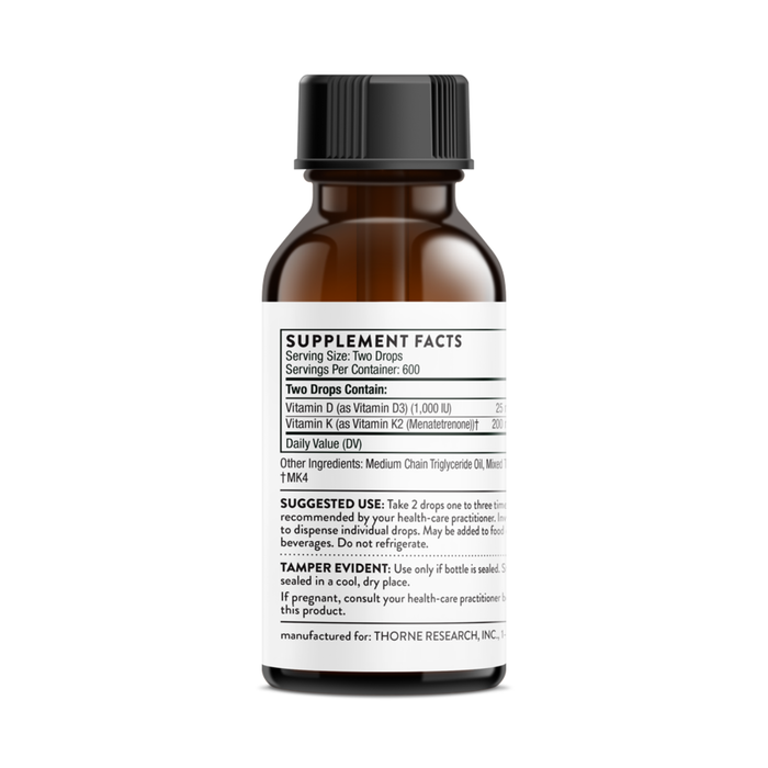 Vitamin D + K2 (formerly Vitamin D/K2 Liquid) by Thorne