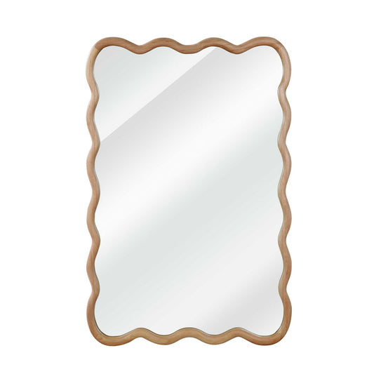 Wavy Wood Framed Wall Mirror