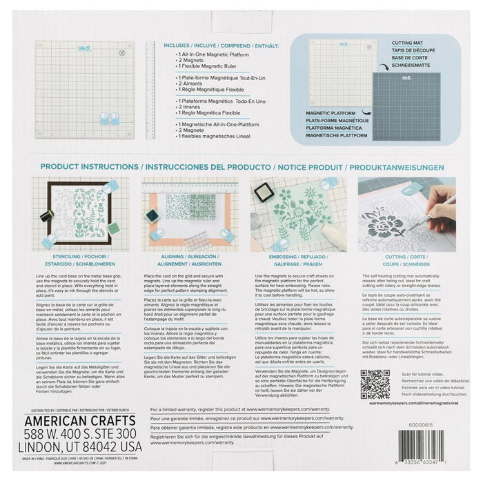 We R Memory Keepers - All-In-One Magnetic Platform. The All-In-One Magnetic Platform is perfect for stenciling, aligning, embossing, and cutting. One side is an easy-clean work surface. Available at Embellish Away located in Bowmanville Ontario Canada.