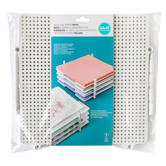 We R Memory Keepers - Multi-Use Paper Trays - 4/Pkg - White 12"X12".  Available at Embellish Away located in Bowmanville Ontario Canada.