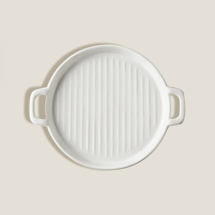 White Ceramic Baking Plate