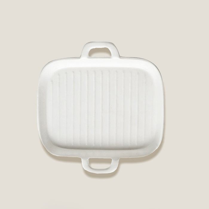 White Ceramic Rectangle Baking Plate