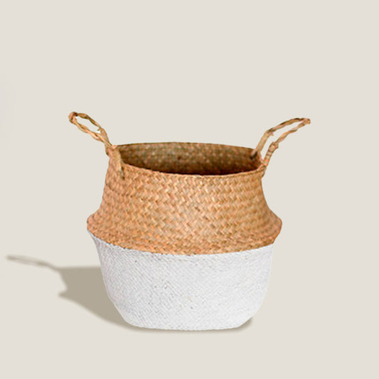 White Rattan Storage Baskets