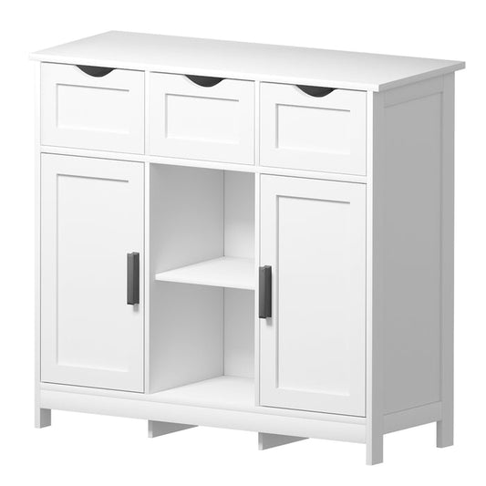 White Salon Storage Cabinet with Drawers, Doors and Adjustable Shelves