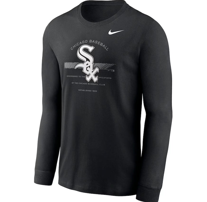 White Sox Nike Black Over Arch Performance Long Sleeve T-Shirt-1