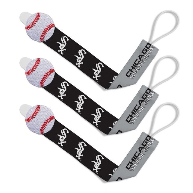 White Sox Pacifier Clip 3-Pack