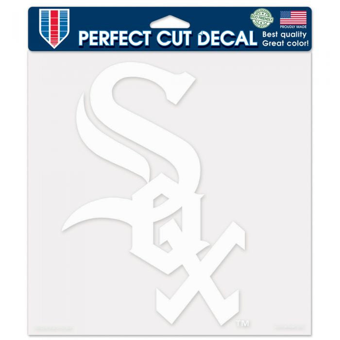 White Sox Perfect Cut White Decal 8X8