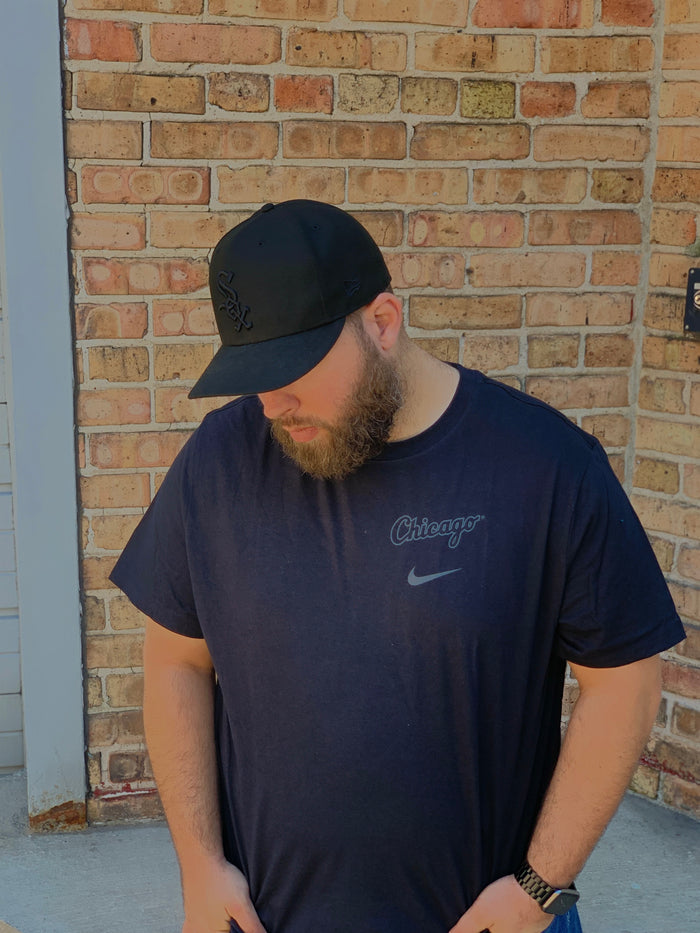 White Sox Pitch Black Nike Script Logo Tee