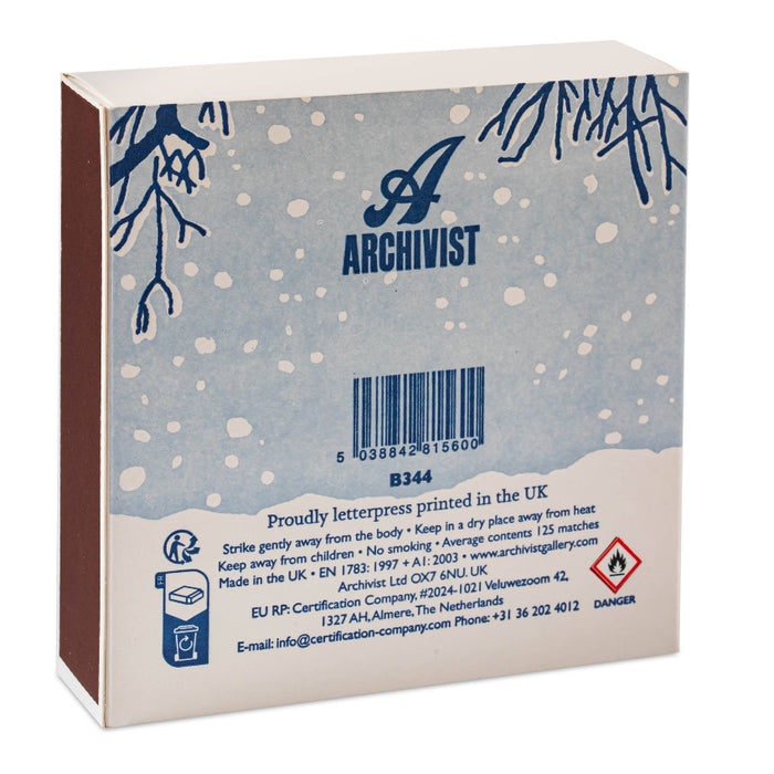 Winter Bird Square Safety Matches