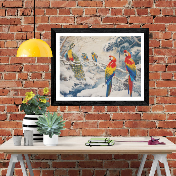 Winter Wonderland with Exotic Birds
