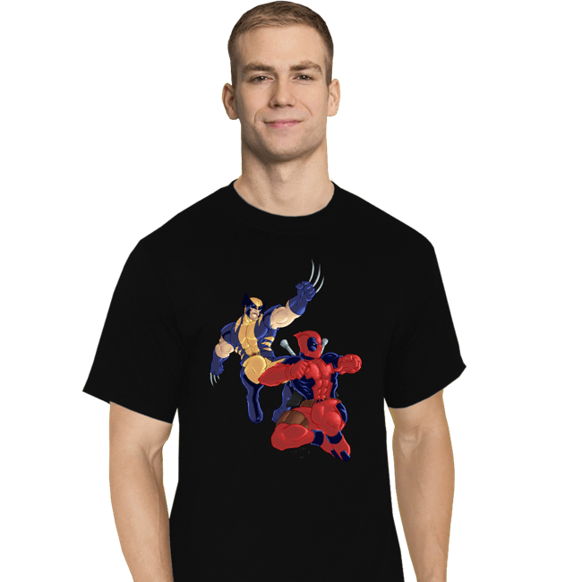 Secret_Shirts T-Shirts, Tall / Large / Black Wolverine And Deadpool