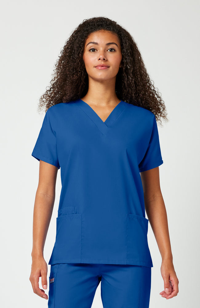 Women's Scrub Set: 3-Pocket Dolman V-Neck Scrub Top & Elastic Waist Utility Scrub Pants