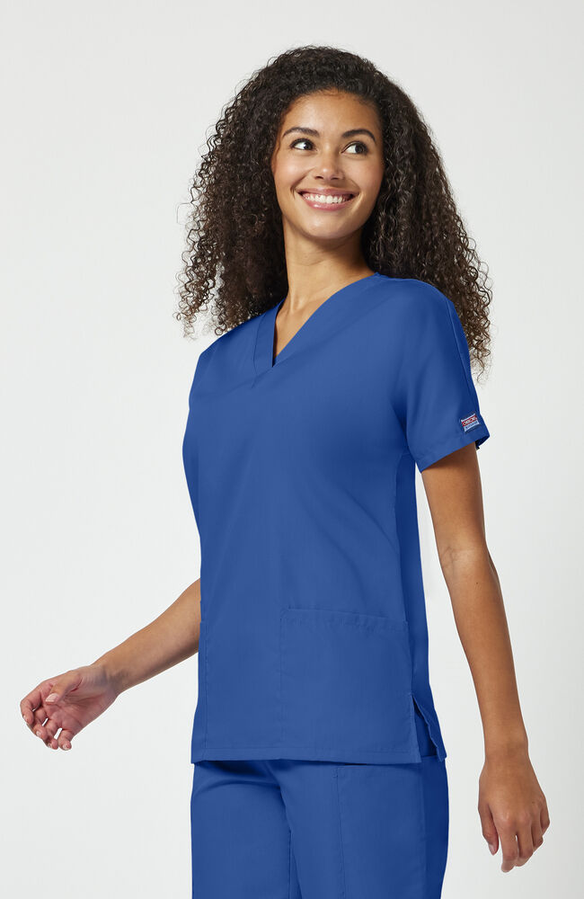 Women's Scrub Set: 3-Pocket Dolman V-Neck Scrub Top & Elastic Waist Utility Scrub Pants