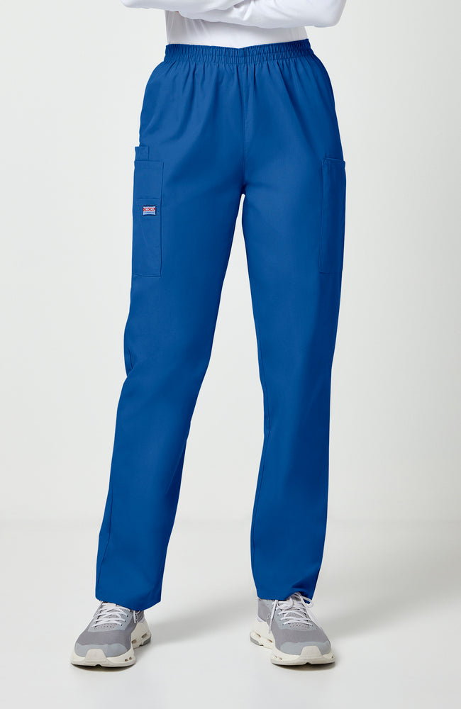 Women's Scrub Set: 3-Pocket Dolman V-Neck Scrub Top & Elastic Waist Utility Scrub Pants