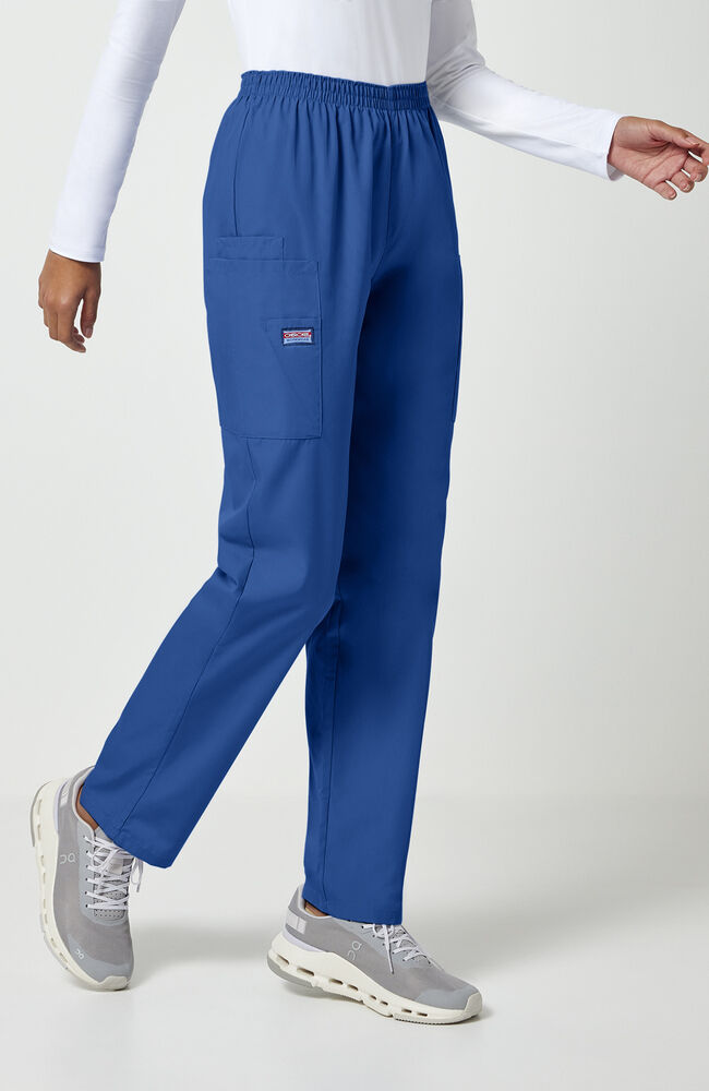 Women's Scrub Set: 3-Pocket Dolman V-Neck Scrub Top & Elastic Waist Utility Scrub Pants