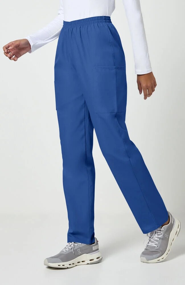 Women's Scrub Set: 3-Pocket Dolman V-Neck Scrub Top & Elastic Waist Utility Scrub Pants