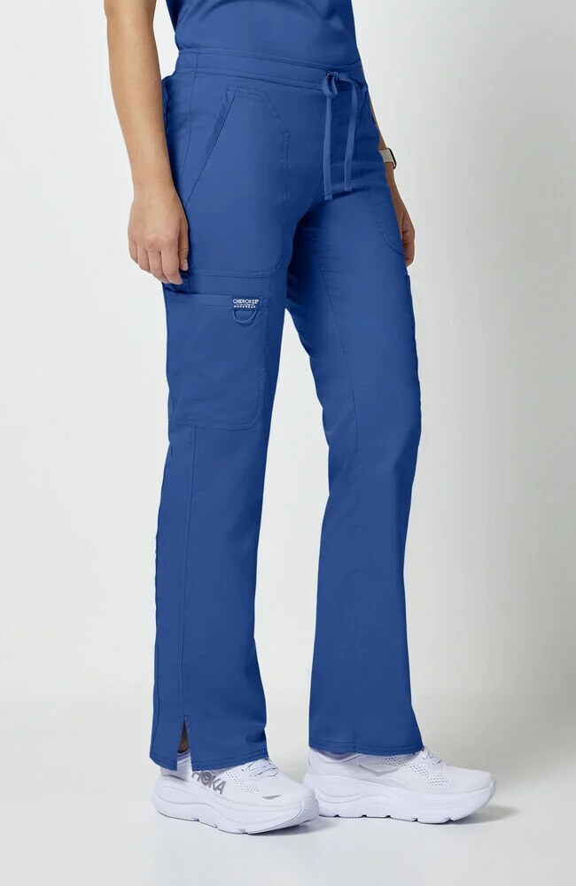 Women's Scrub Set: 3-Pocket V-Neck Stretch Scrub Top & Drawstring Flare Scrub Pant