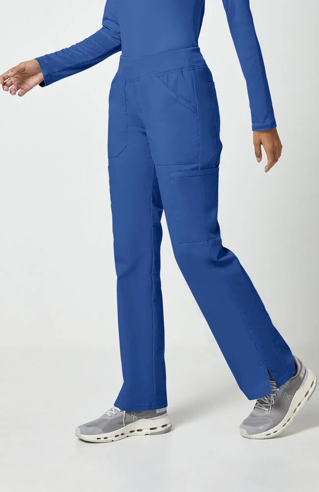 Women's Scrub Set: 4-Pocket Shirttail V-Neck Scrub Top & Rib Knit Waist Cargo Scrub Pant