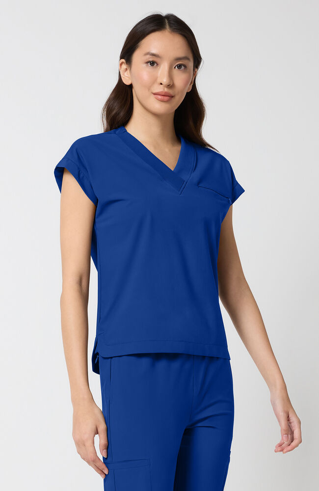 Women's Scrub Set: Dolman Tuck-In V-Neck Scrub Top & 5-Pocket Drawstring Jogger Scrub Pant
