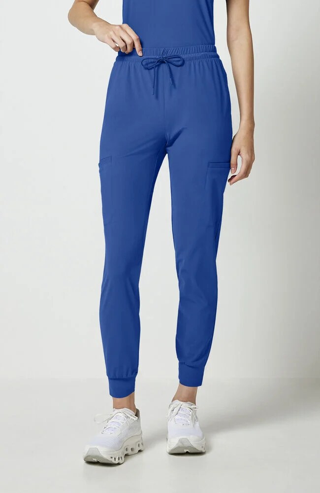 Women's Scrub Set: Dolman Tuck-In V-Neck Scrub Top & 5-Pocket Drawstring Jogger Scrub Pant